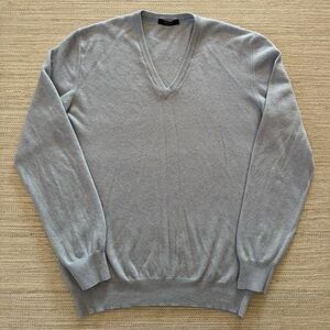 Gran Sasso cashmere wool blend v-neck long sleeve light blue sweater men’s M